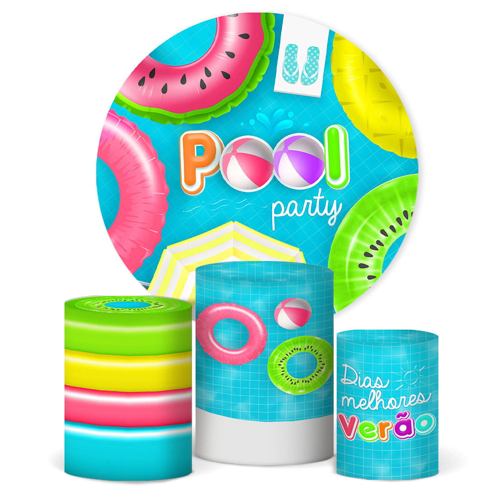 Kit Festa Pool Party Azul - Decoração Infantil