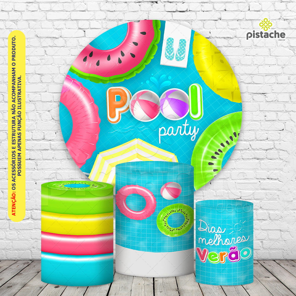 Painel de Festa Retangular Pool Party Vertical Infantil - Pistache Decor -  O maior site de sublimados para decoração de festa do Brasil