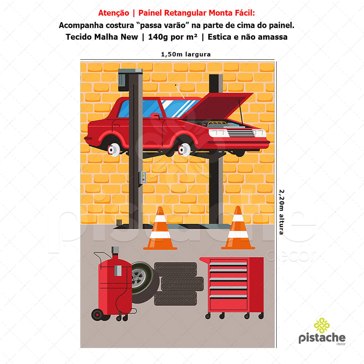 Painel Maquiagem Redondo Estampado em Tecido Malha