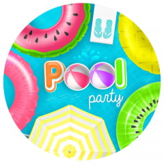 KIT PAINEL PISCINA - POOL PARTY REDONDO + 3 CAPAS CILINDROS EM TECIDO  SUBLIMADO - Yool